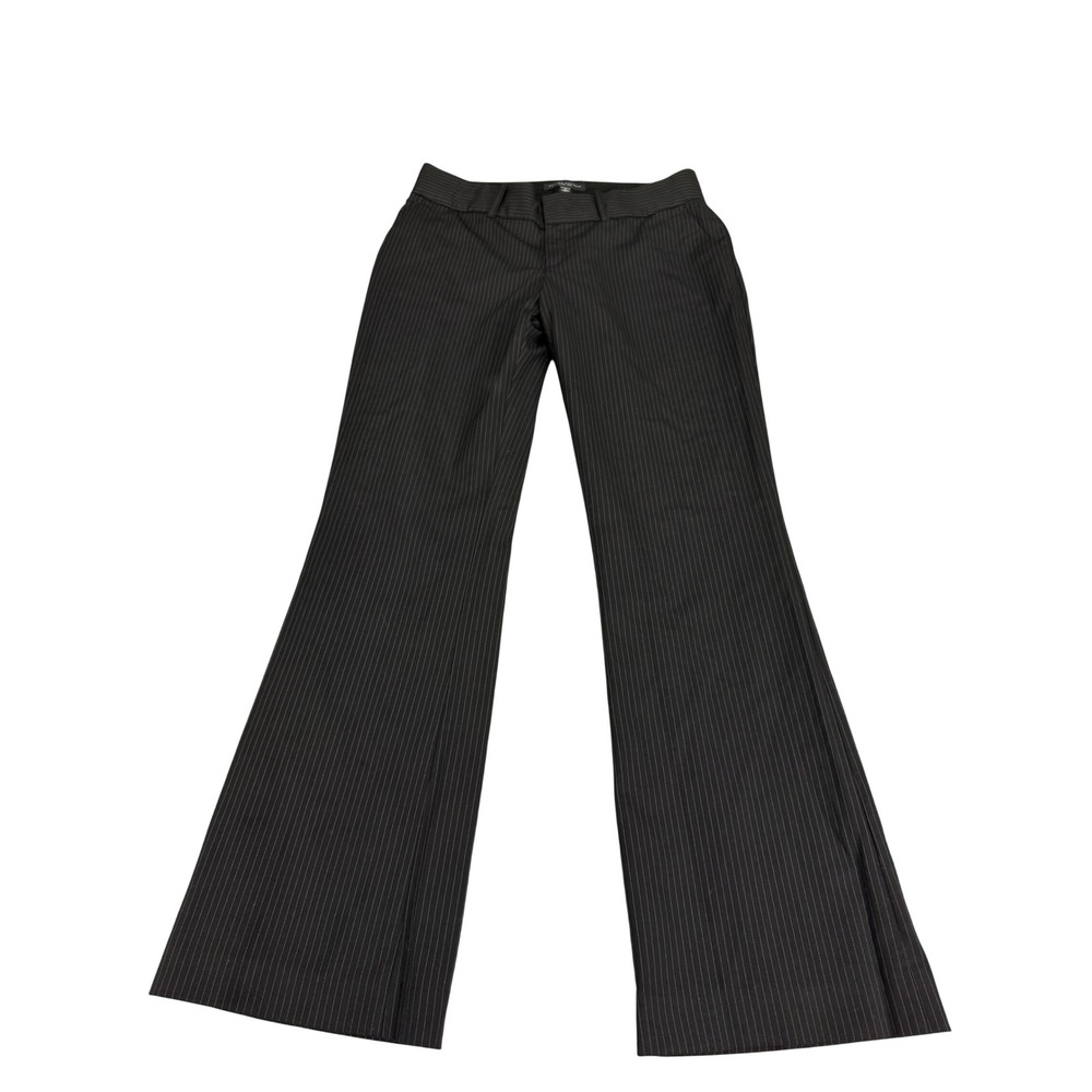 Banana Republic Ryan Fit Pinstripe Wool Blend Flare Dress Pants Black Size 6